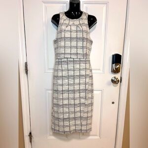 Banana Republic Sleeveless Pleat Neck Stretch Sheath Dress Size 6